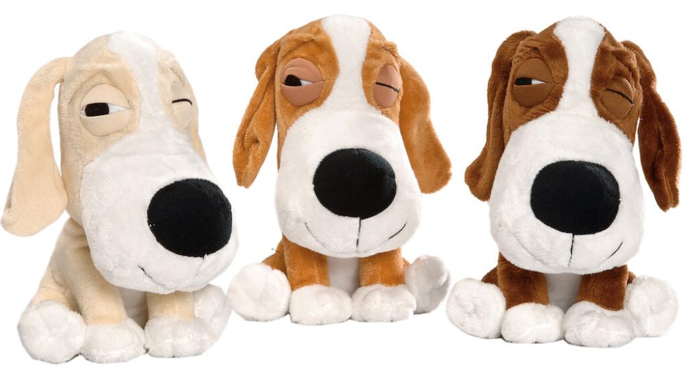 Plüschhund Lazy 20 cm assortiert mit Quietscher