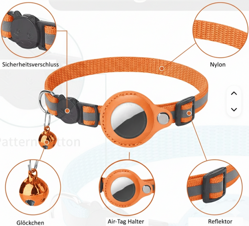 Halsband Air Tag (orange)