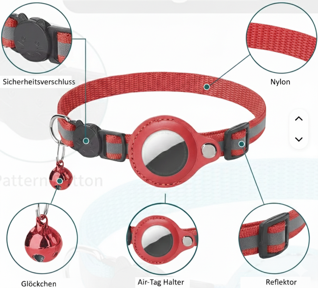 Halsband Air Tag (rot)