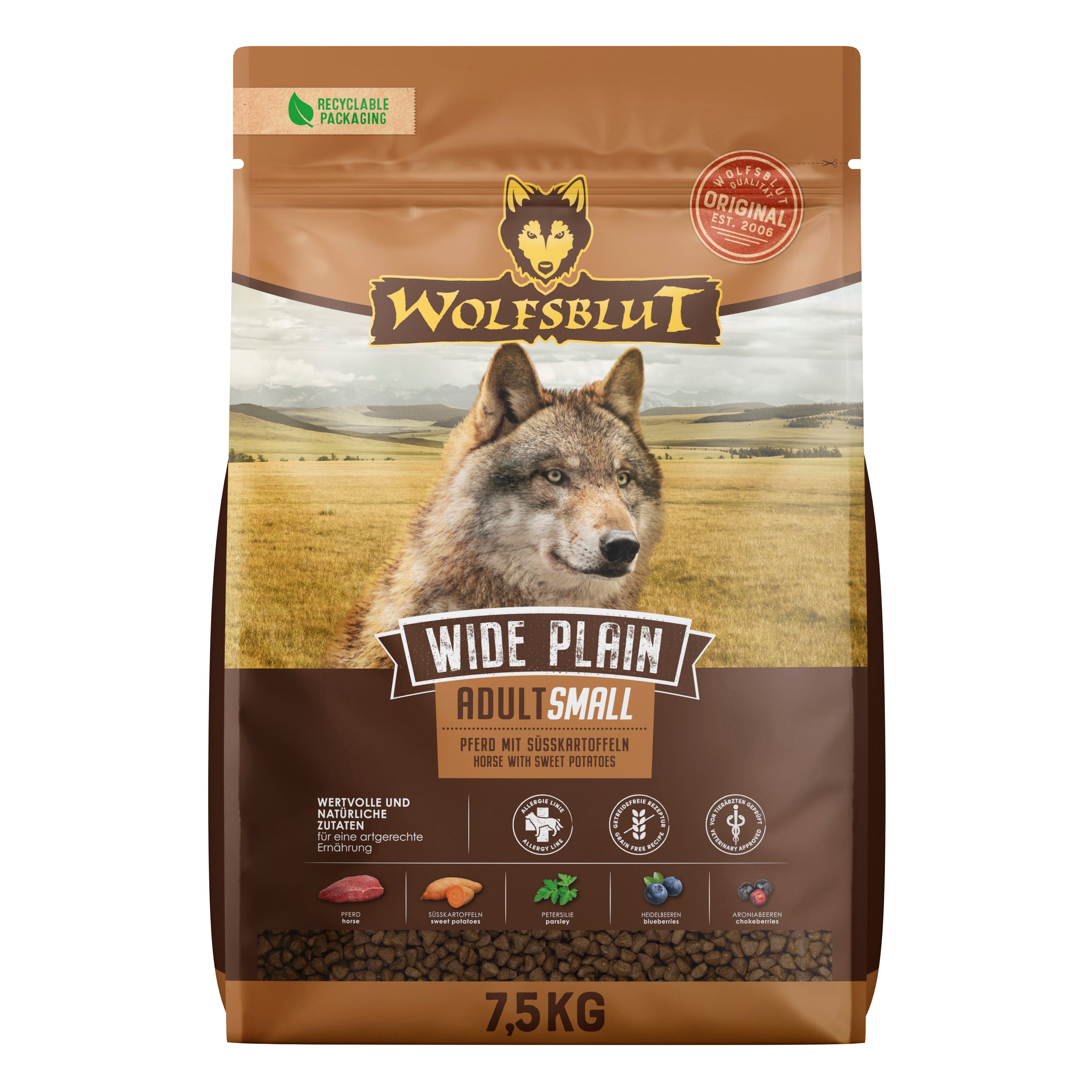 Can Adult Small Breed Wide Plain - Pferd Süsskartoffel 7,5kg