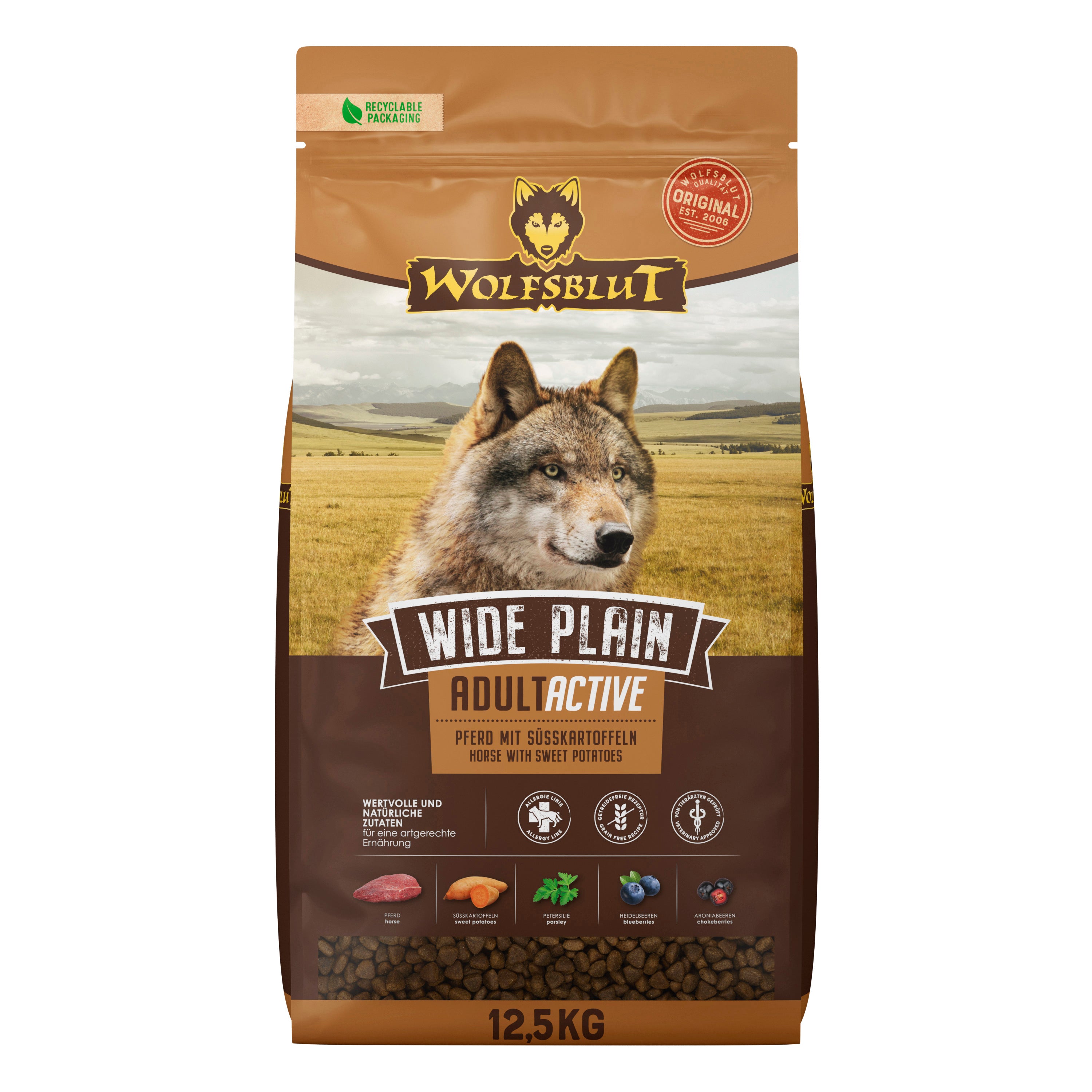 Can Adult Wide Plain Active - Pferd Süsskartoffel 12,5kg